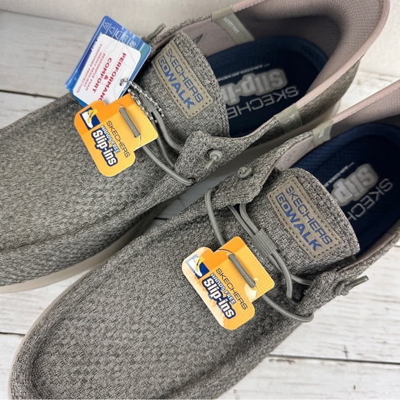 Men’s Skechers Go Walk Max Size 13 Hands Free Slip In Memory Foam Taupe New Box - Picture 9 of 12